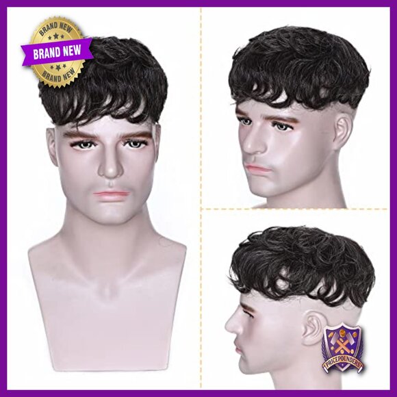 Human Hair Topper for Thinning Hair, 150% Density, 4 Inch Curly Wig